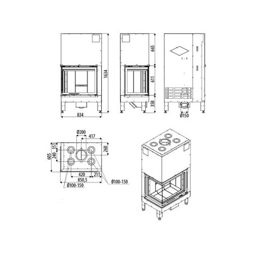 Vorschau: Kamineinsatz MCZ PLASMA 75 DX/SX Wood 15,5 kW