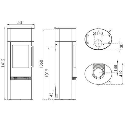 Vorschau: Kaminofen TermaTech TT21RHS Heatstorage 5 kW Speicherofen