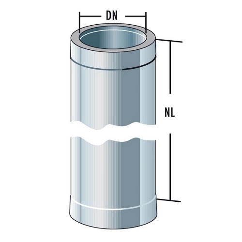 Rohrelement 1000 mm - doppelwandig - Raab DW-Alkon