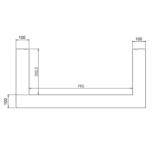 Gaskaminzubehör DRU - Einbaublende für Lugo 80/3 RCH (8-seitig, B = 100 mm)