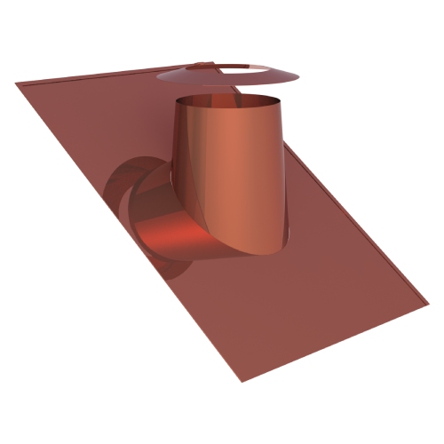Dachdurchführung 26°-35° mit Bleirand und Wetterkragen aus Kupfer für Tecnovis TEC-DW-Classic