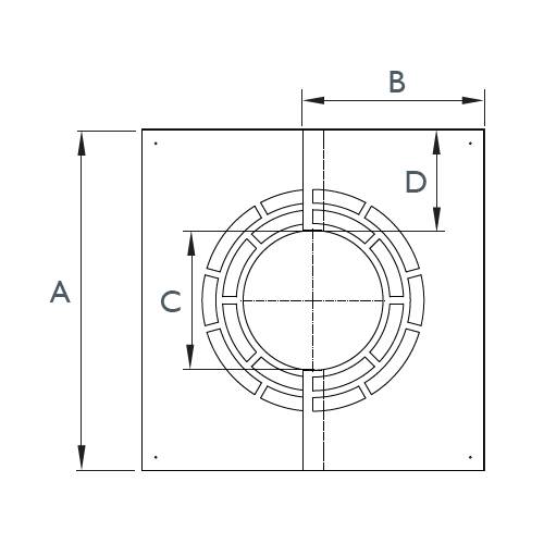 Abdeckblende 56° - 60° für Hinterlüftung, zweiteilig - doppelwandig - Schiedel ICS