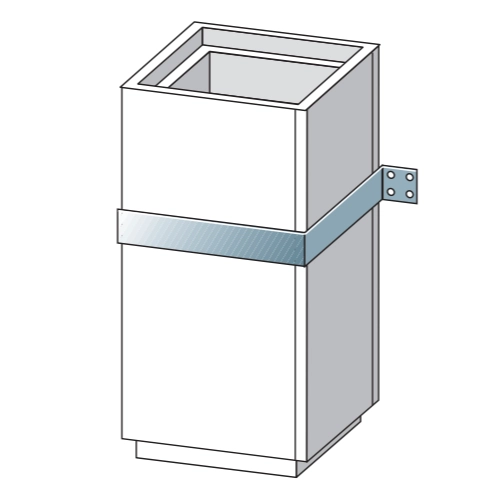 Leichtbaukamin - System-Wandhalter aus Edelstahl - Raab L90