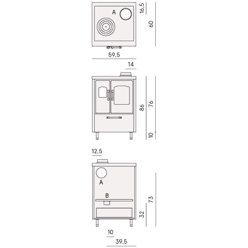 Vorschau: Holzherd Cadel Smart 60 | 6,5 kW