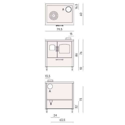 Vorschau: Holzherd Cadel Smart 80 | 7,5 kW