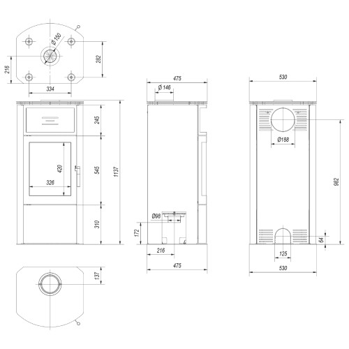 Vorschau: Kaminofen Kratki Titan 11 kW