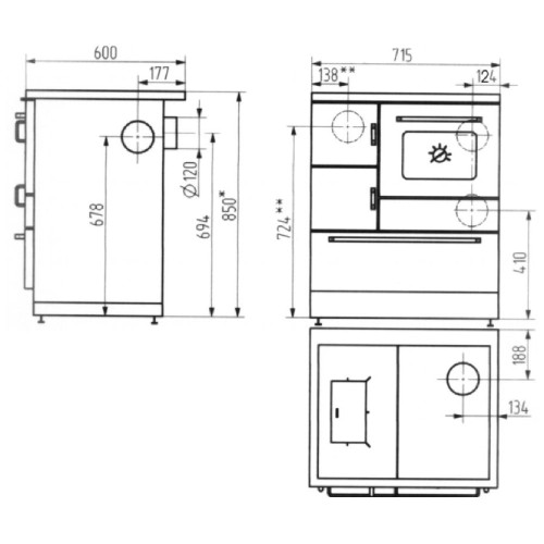 Vorschau: Holzherd Wamsler K 128 | 7 kW