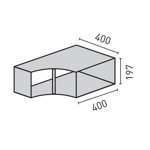 Kaminzubehör Skantherm - Optik Box horizontal 40,0 x 19,7 cm für Elements Rund