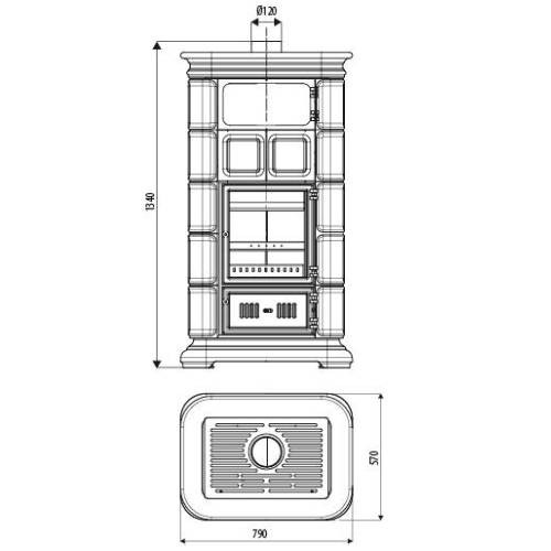 Vorschau: Kaminofen Sergio Leoni Marlene Maxi L/F E 9,6 kW