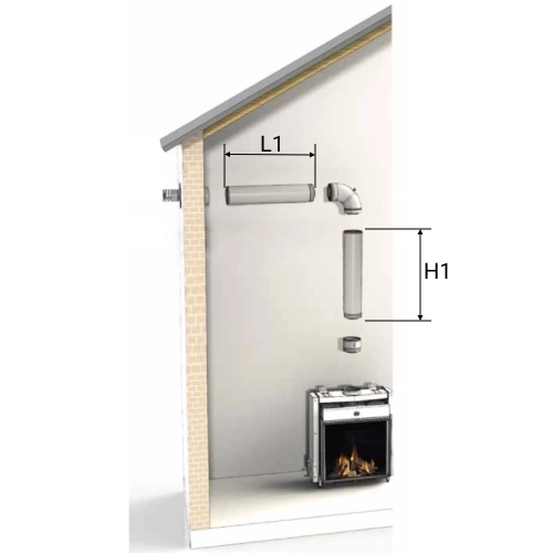 LAS-Kamin Bausatz Ø200/130 mm - durch die Wand (C11) - DRU LAS ES-I 200/130