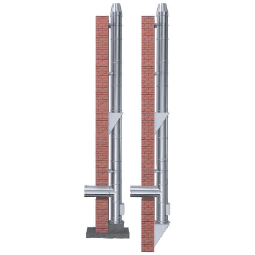 Edelstahlkamin Bausatz Ø 150 mm - 2,7m Höhe / Länge - Reuter DW-GREEN