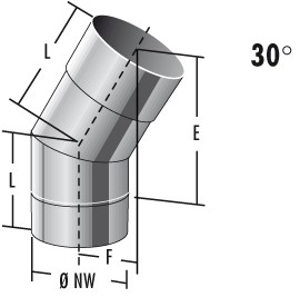 Bogen starr 30° - einwandig - Raab EW-FU