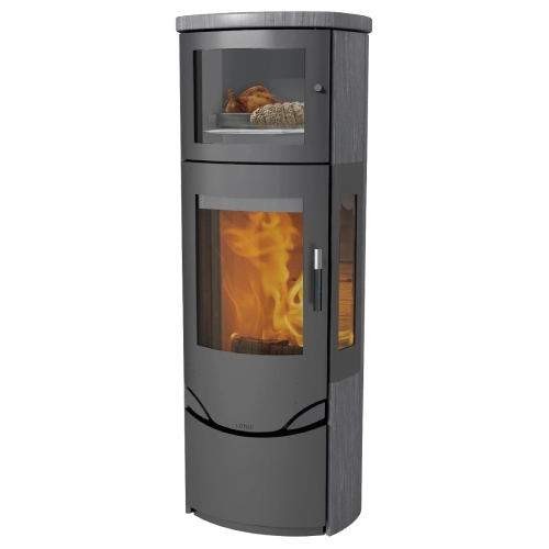 Kaminofen Lotus Prio 7M Indian Night 6 kW mit Backfach