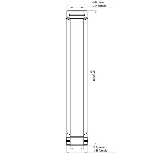 Vorschau: Längenelement 1000 mm - konzentrisch - Tecnovis TEC-LAS-DECO