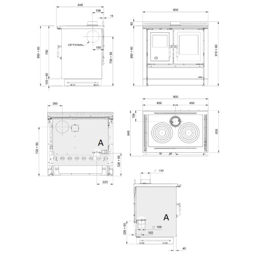 Vorschau: Holzherd La Nordica Venezia 8,3 kW