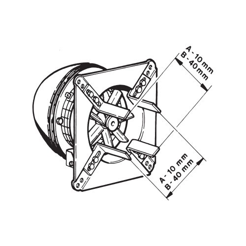 Vorschau: Rauchsauger Exodraft RS mit 4-eckiger - horizontal auswerfend