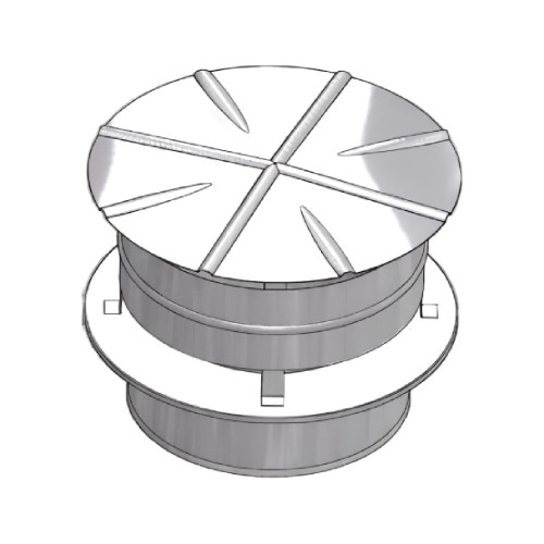 Windaufsatz/Hollandhaube mit Abschlussstück - doppelwandig - Raab DW 25 Optilife