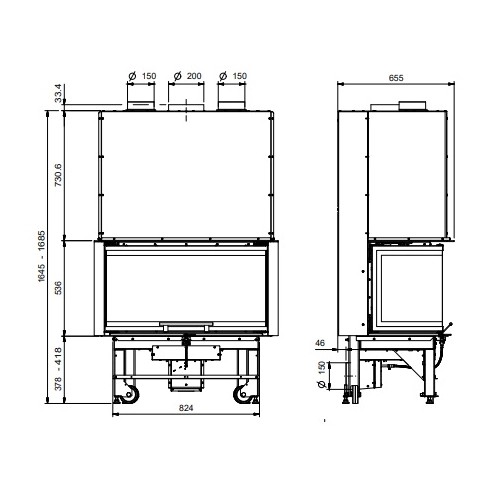 Vorschau: Kamineinsatz La Nordica Monoblocco 3LC 12 kW