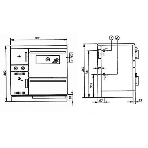 Vorschau: Holzherd Wamsler K 148 F 23 kW wasserführend