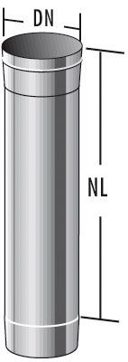 Rohrelemenet 1000 mm mit Abstandhalter - einwandig - Raab EW-FU