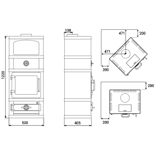 Kaminofen Lotus 2060 | 8 kW mit Warmhaltefach