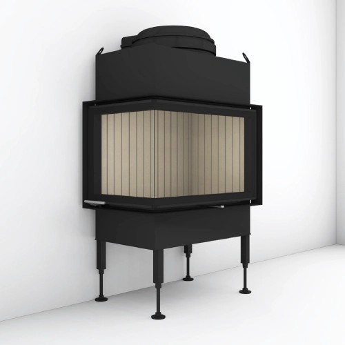 Kamineinsatz Brunner BKH 5.0 Eck 42-66-42 Drehtür links/rechts 9 kW