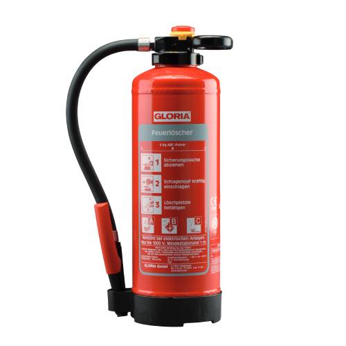 Feuerlöscher Gloria P 6 PRO mit Wandhalter