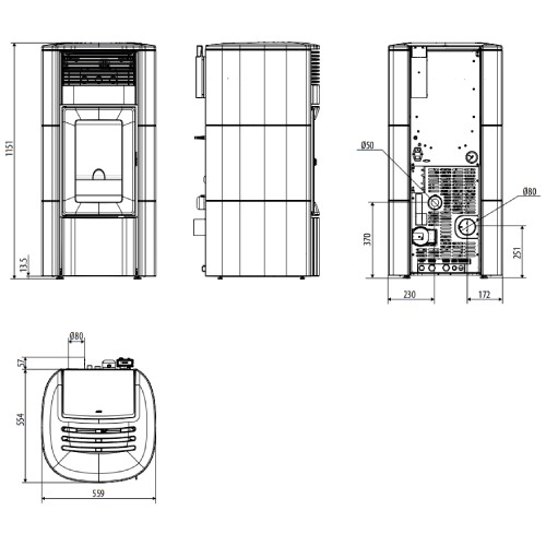 Vorschau: Pelletofen MCZ CLUB Hydromatic 18 M2+ 17,7 kW wasserführend