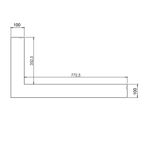 Gaskaminzubehör DRU - Einbaublende für Lugo 80/2 RCH (6-seitig, B = 100 mm)
