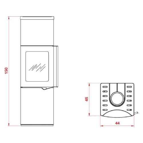 Vorschau: Kaminofen PALAZZETTI Eva S mit Wärmespeicher 7 kW