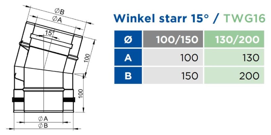 Vorschau: Winkel starr 15° - konzentrisch - Tecnovis TEC-LAS-DECO