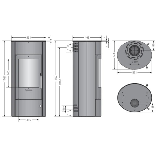 Vorschau: Kaminofen Oranier Polar W+ 2.0 | 6,5 kW