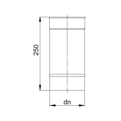 Vorschau: Längenelement 250 mm - einwandig - Reuter EW-BLUE