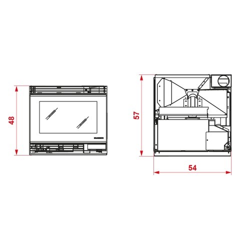 Vorschau: Pellet Kamineinsatz Palazzetti Small 54T 5,7 kW