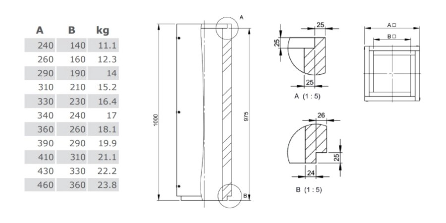 Vorschau: Schachtelement 1000 mm - Leichbaukamin - Tecnovis TEC-LS-F