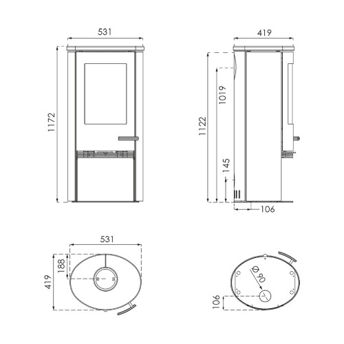 Vorschau: Kaminofen TermaTech TT21RHS 5 kW