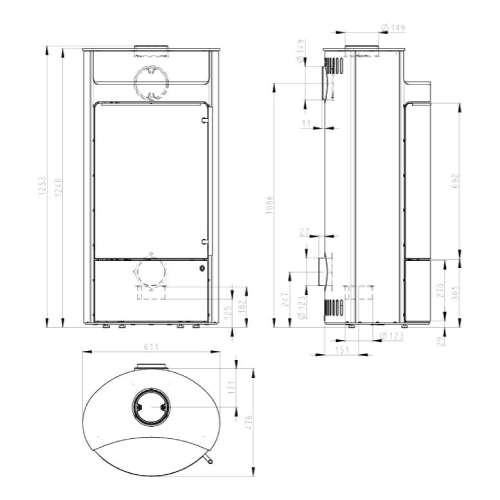 Kaminofen Olsberg Tecapa II Compact 6 kW raumluftunabhängig