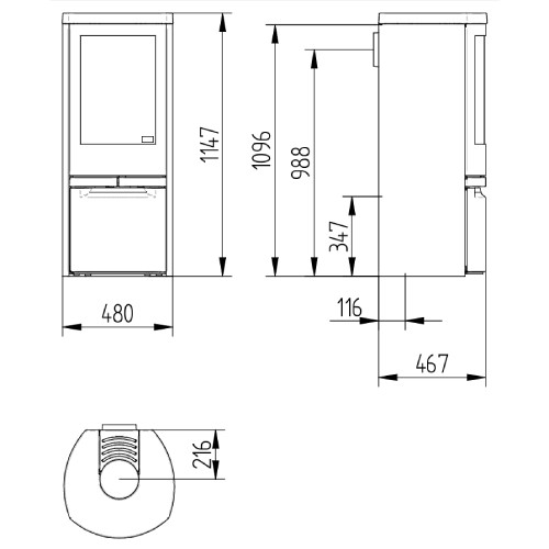 Vorschau: Kaminofen Jydepejsen Cosmo 1147 | 6 kW