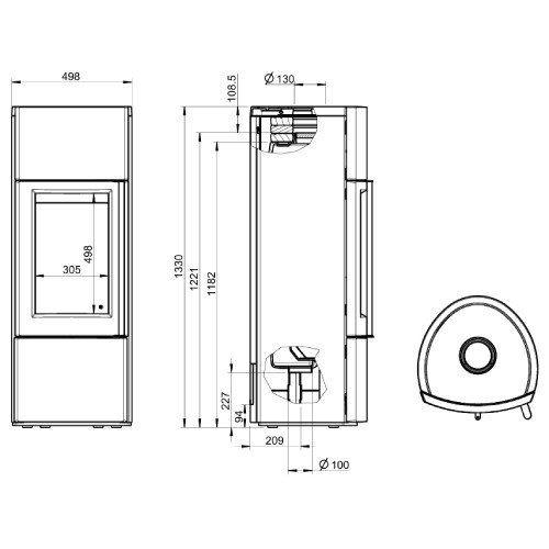 Vorschau: Kaminofen Leda Delta Plus 6 kW Speicherofen