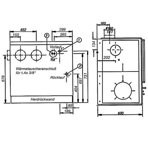 Vorschau: Holzherd Wamsler K 148 F 23 kW wasserführend