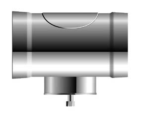 Kombi-Formteil Prüföffnung mit Deckel halbrund, Kondensatfalle (max.150mm) mit Ablauf 1" und Hutmutt