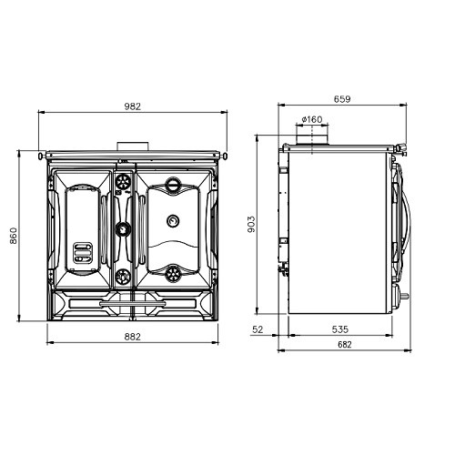 Vorschau: Holzherd La Nordica TermoSuprema Compact DSA 18,5 kW wasserführend