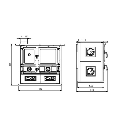 Vorschau: Holzherd La Nordica Rosa Sinistra Reverse 8,2 kW