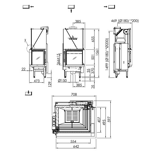 Vorschau: Kamineinsatz Spartherm Premium V-2R-55h 7,9 kW