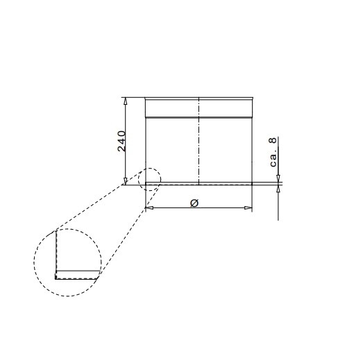 Vorschau: Auswurfrohr L=240 mm - Tecnovis Wäscheabwurfschacht